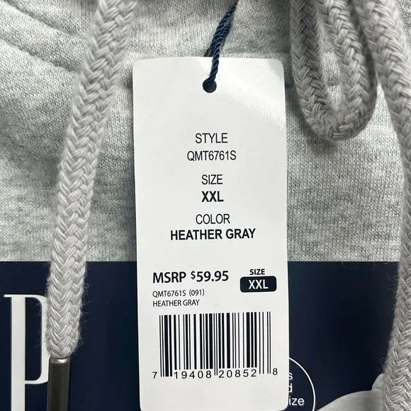 Gap 1969 Varsity LOGO Mens Gray Hoodie Sweater Pullover NWT - Picture 3 of 5